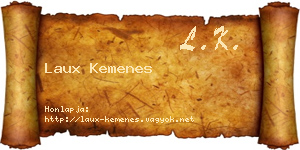 Laux Kemenes névjegykártya